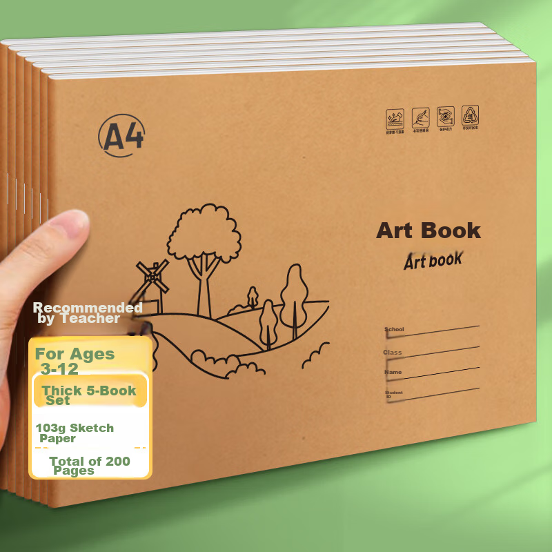 SIMAA A4 Drawing Book for Kids - 200 Pages Art Sketchbook