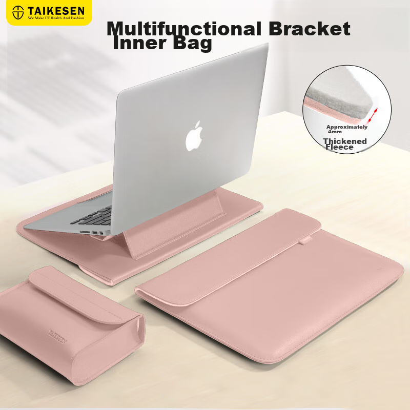 Taikesen 15" Laptop Sleeve with Velvet Stand