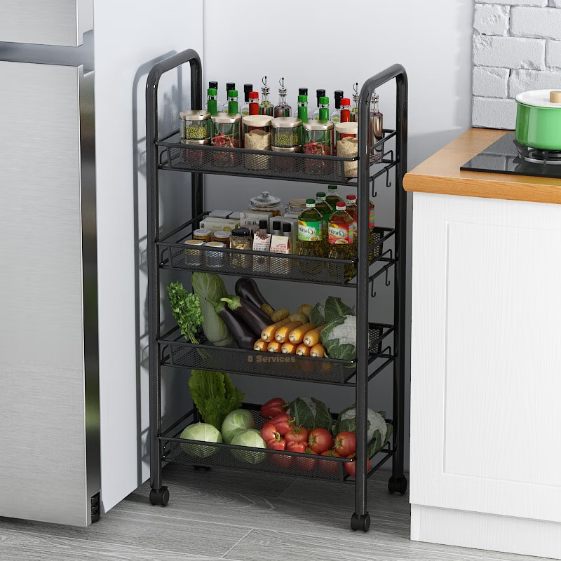 Anerya 4-Tier Rolling Storage Rack