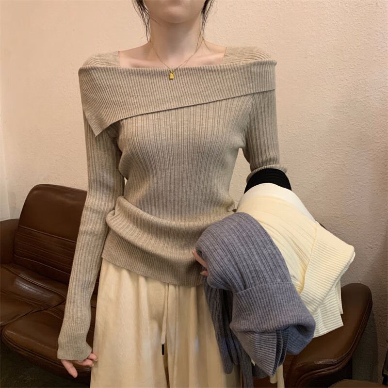 YUZHAOLIN One-Shoulder Knit Base Layer