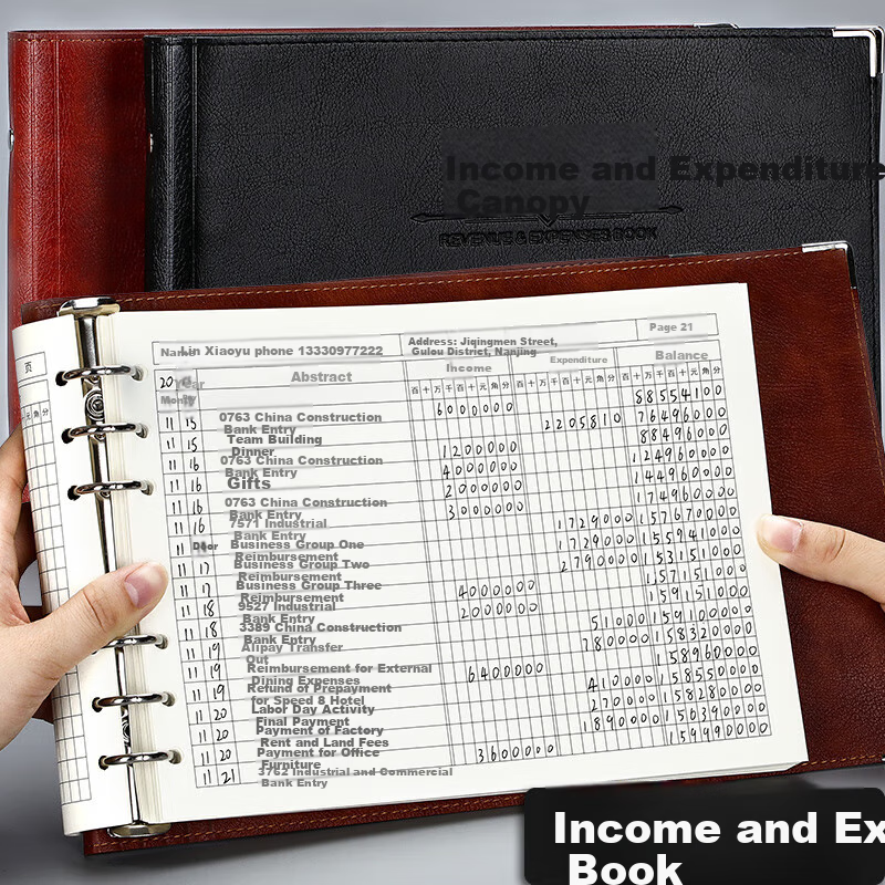 Longe B5 Large Loose-Leaf Income And Expense Book