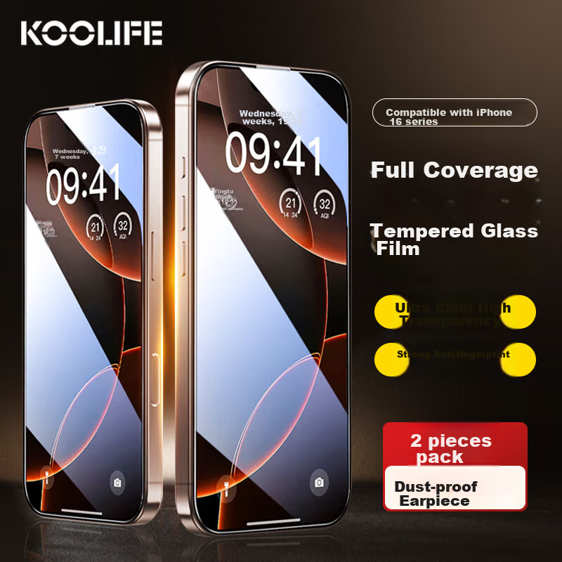 KOOLIFE Tempered Glass Protector for iPhone 16 Pro Max