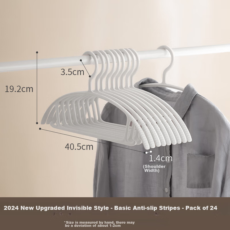 Lanjiaoluo Non-Slip Thick Hangers - 24-Pack for Bedroom Clothes