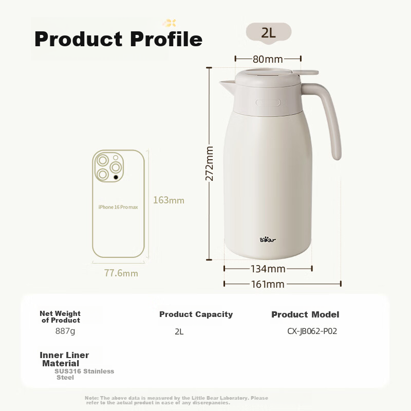 Bear Insulated Bottle - 316 Stainless Steel Thermos