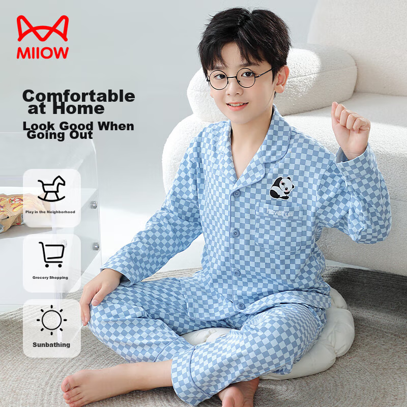 MiiOW Kids Pajamas - Girls' Cardigan Long-Sleeve Set