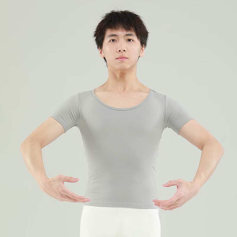 Sansha Men's Ballet Dance Top - Youth Round Neck Short Sleeve Costume