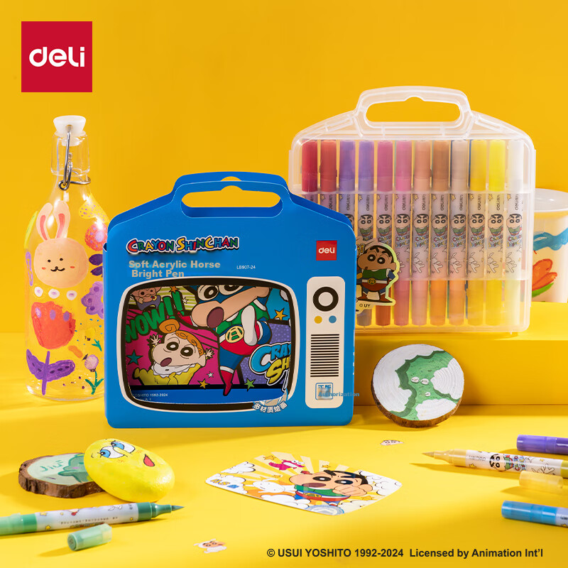 Deli 24-Color Crayons with Dull Soft Tips