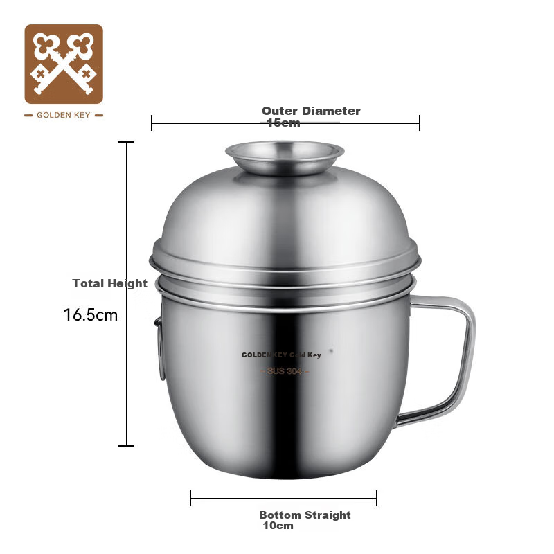 GOLDEN KEY 304 Stainless Steel Lunch Box with Handle