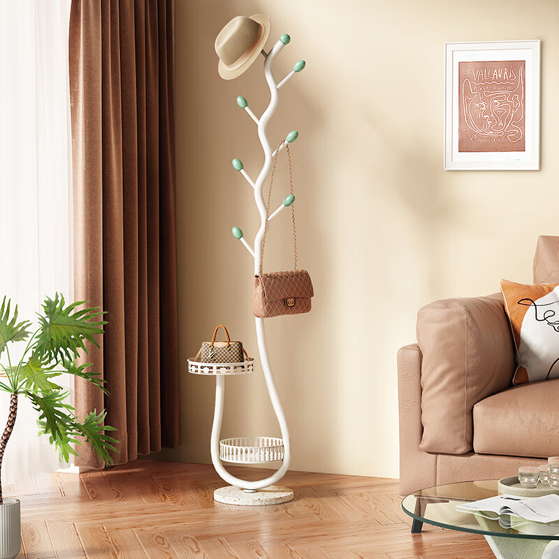 Anerya Cream Coat Rack with Double Storage