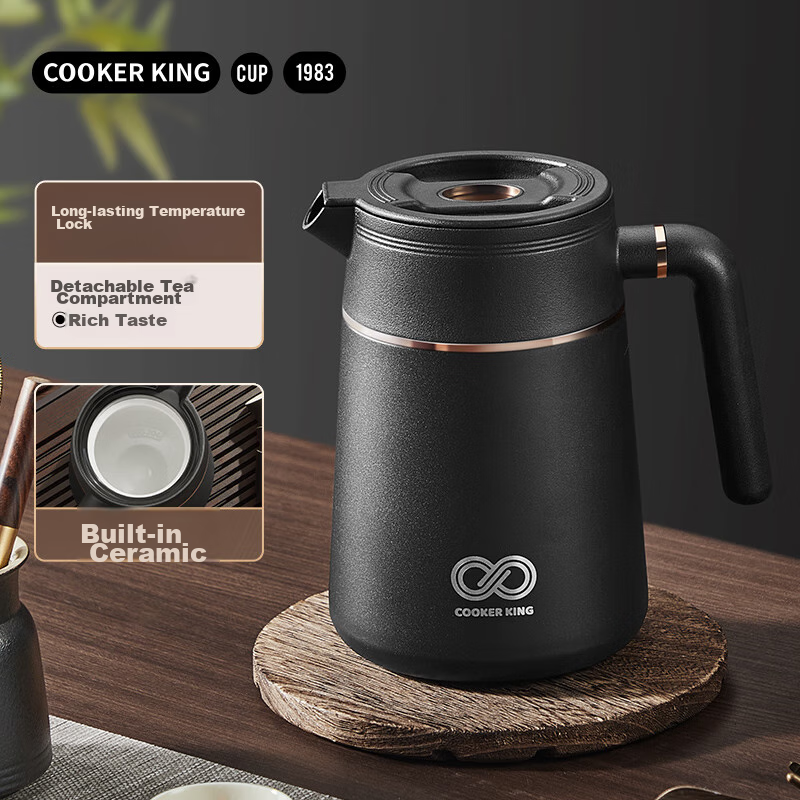 COOKER KING Ceramic Insulated Tea Infuser Pot