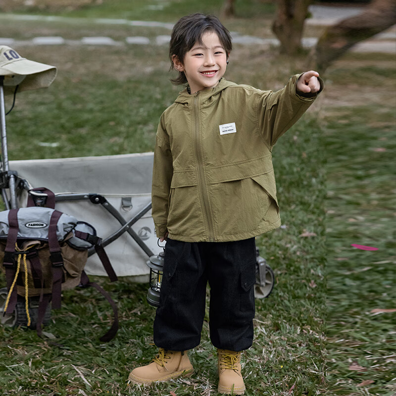 LUSON Boys' Hooded Workwear Jacket