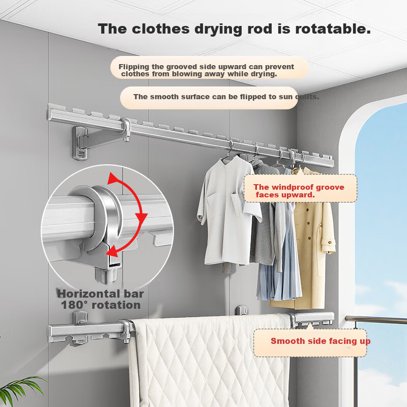 Baoyouni Windproof Aluminum Clothes Drying Rack