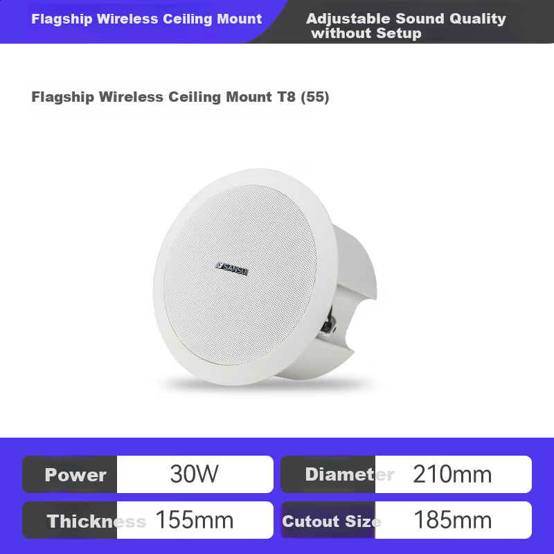 SANSUI T8 Bluetooth Ceiling Speaker Set - 5-Inch Coaxial Flagship Edition