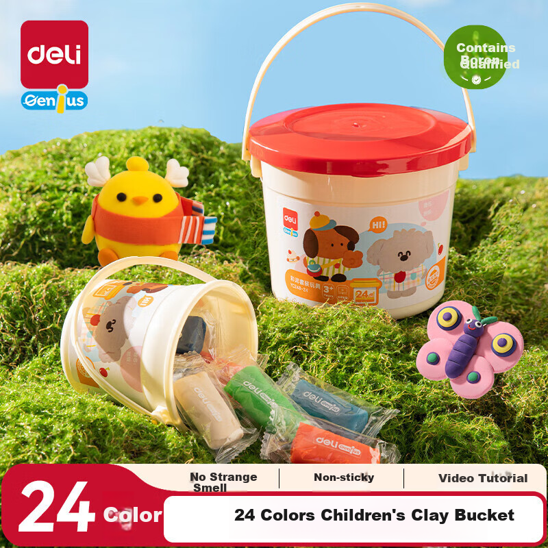 Deli 24 Colors Modeling Clay - Non-Sticky, Easy to Store
