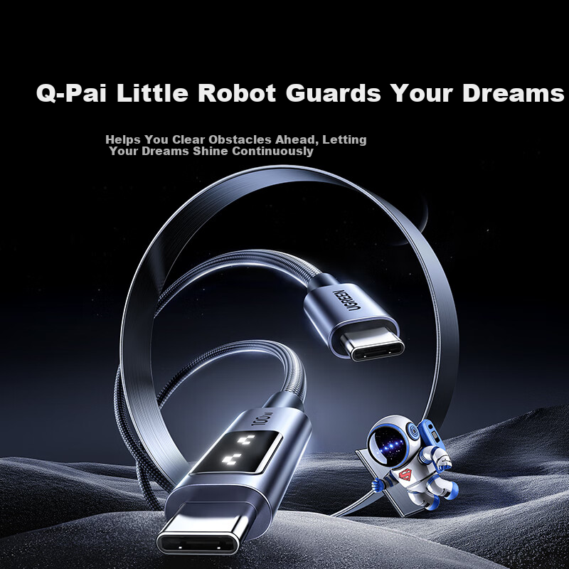 UGREEN Robot Cute Screen Display Dual-Head Type-C Cable