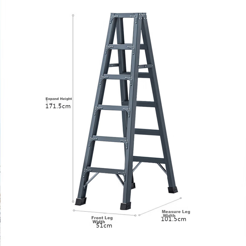 AOZHI Ladder - Reinforced Foldable A-Frame Aluminum Ladder