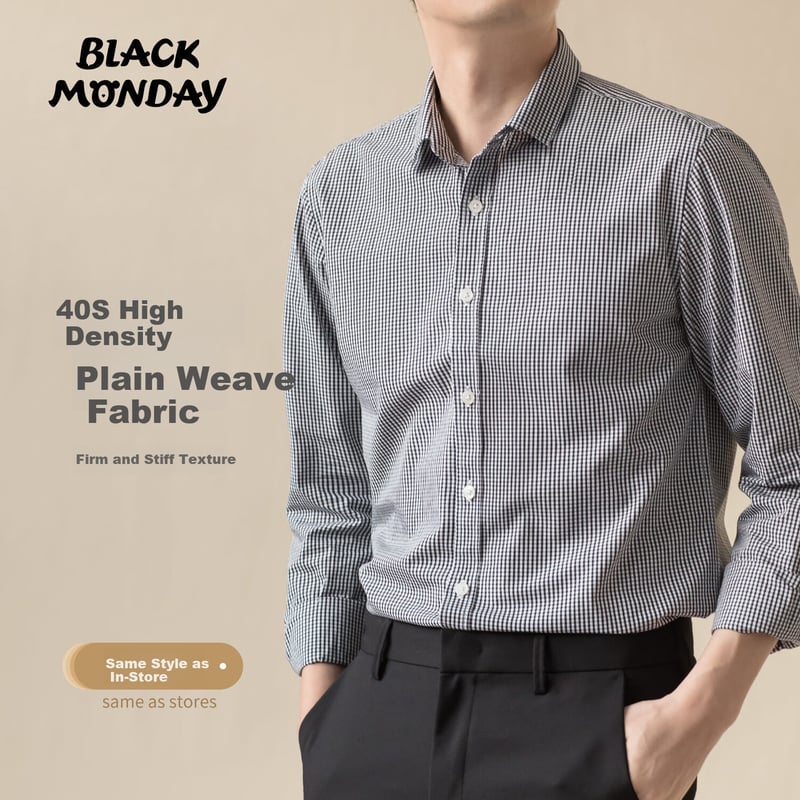 BLACKMONDAY Pure Cotton Plaid Shirt