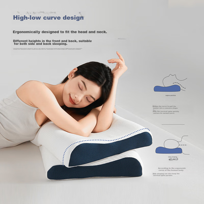 Dohia 90% Natural Latex Pillow - Cervical Support, Knitted Fabric