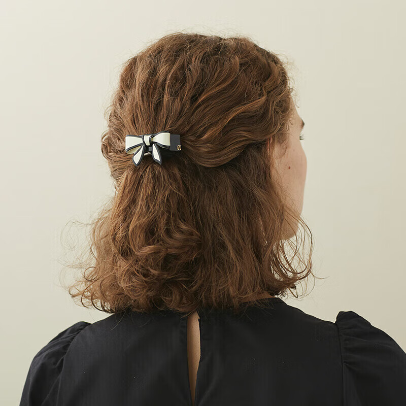 ALEXANDRE DE PARIS Diana Series Beige Hair Tie Bow