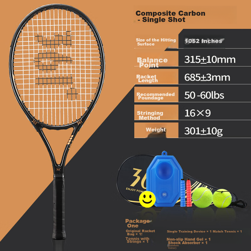 361° Carbon Fiber Tennis Racket for Men & Women