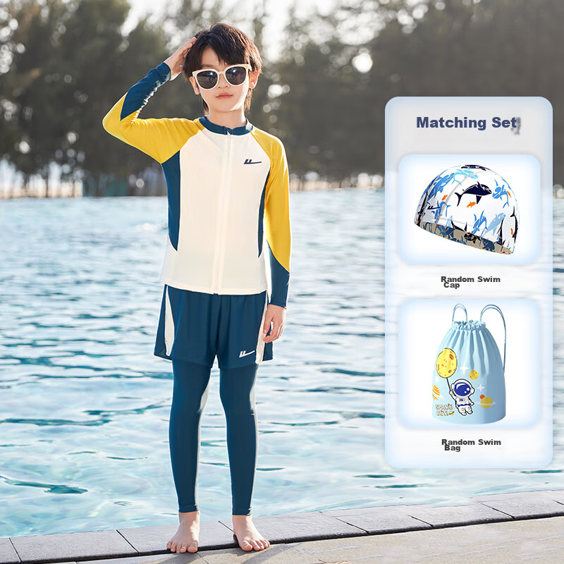 Huili Kids Long-Sleeve Swimsuit for Boys