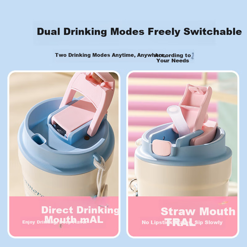 BEDDYBEAR Heart-Shaped Insulated Mug with Straw