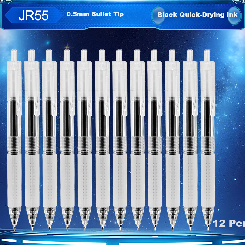 Snowhite Retractable Rollerball Pen, High Ink Capacity