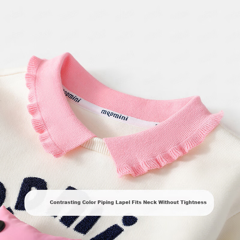 MQDMINI Girls' Ruffled 3D Doll Sweatshirt