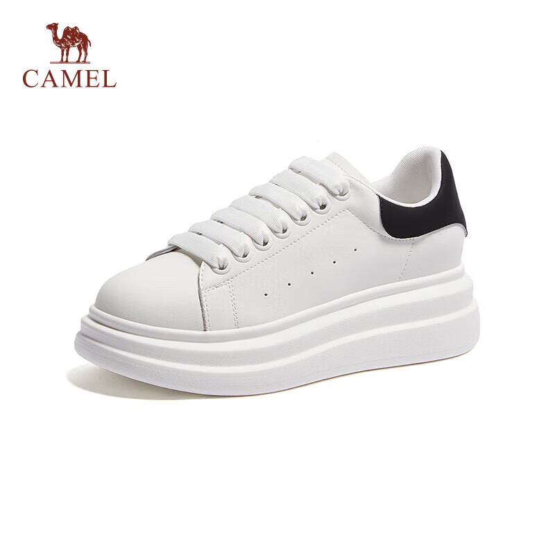 CAMEL Women's White Canvas Sneakers