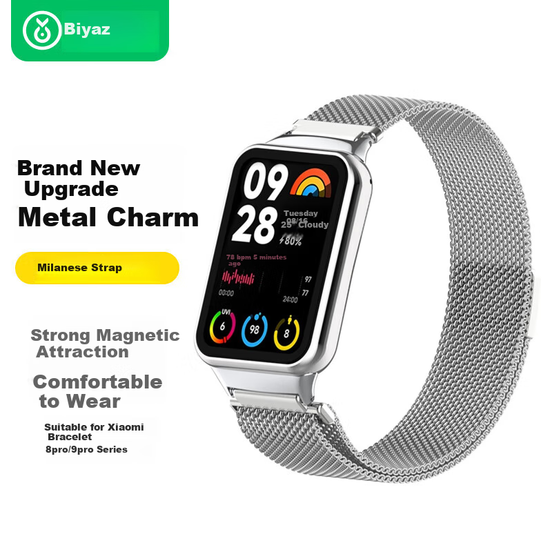 BIAZE Compatible Xiaomi Mi Band 9/8 Pro Magnetic Strap