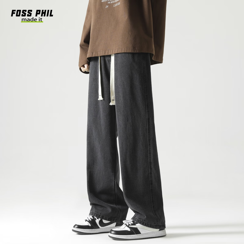 Foss Phil Men's Retro American Style Loose Fit Jeans
