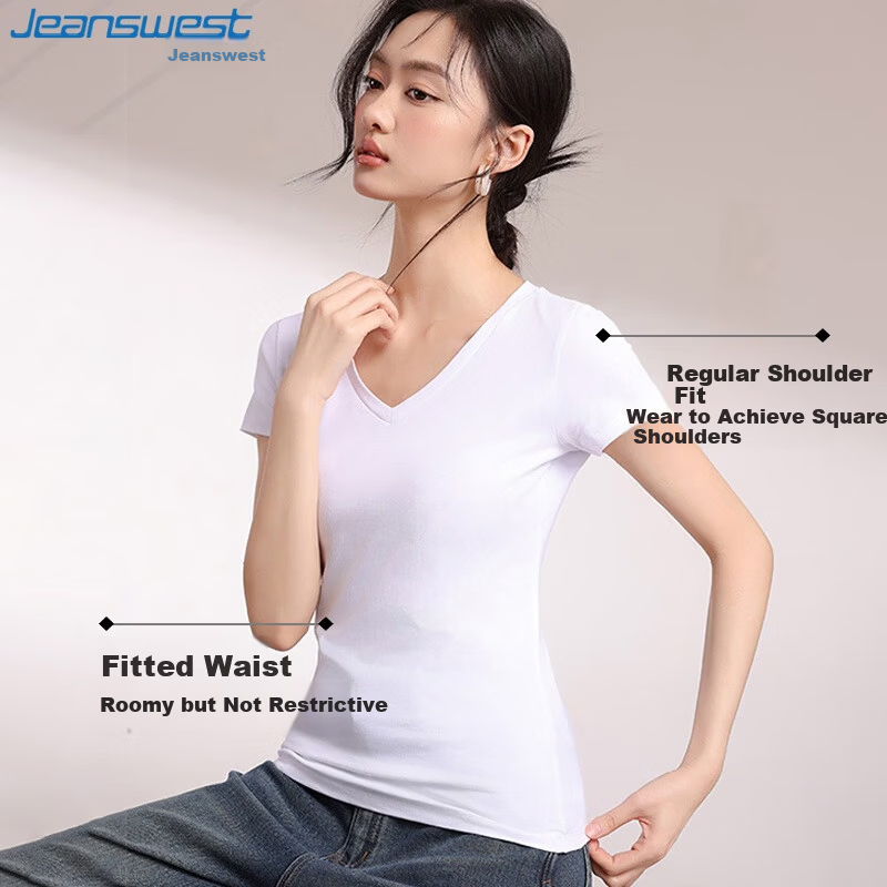 Jeanswest Women's Cropped V-Neck T-Shirt
