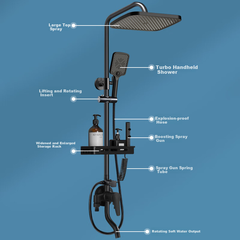 Royalstar Premium Black Shower Set