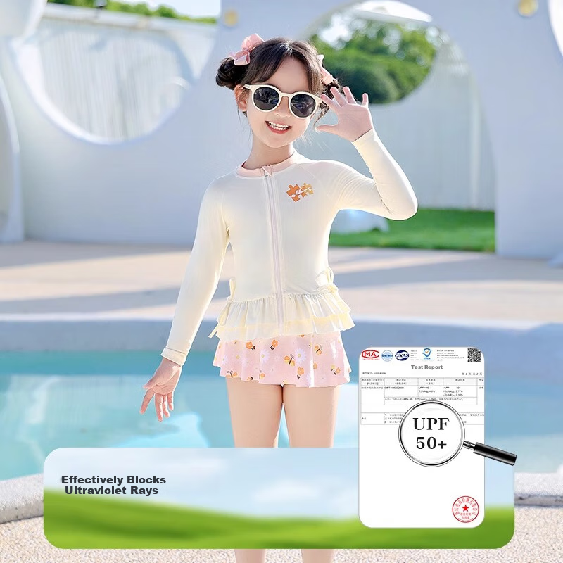 Huili Kids Swimsuit - Off-white Two-Piece Set
