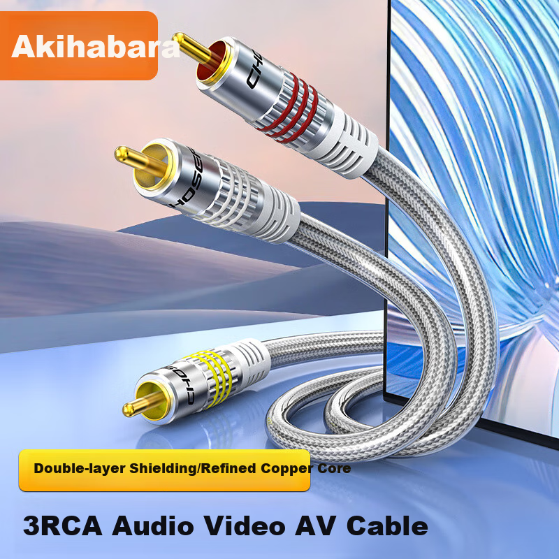 CHOOSEAL 3RCA Audio Video Cable - Shielded Alloy, 3 Meters
