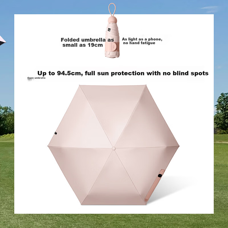 Beneunder UV Folding Umbrella with Black Gel Capsule