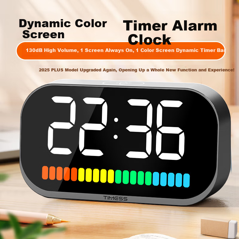 Timess 2025 Color Screen Smart Alarm Clock for Kids