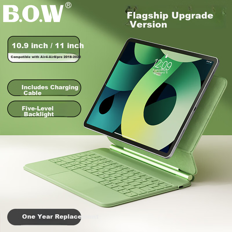 B.O.W HB354 iPad Bluetooth Keyboard Case for Air 7/4/5 & Pro