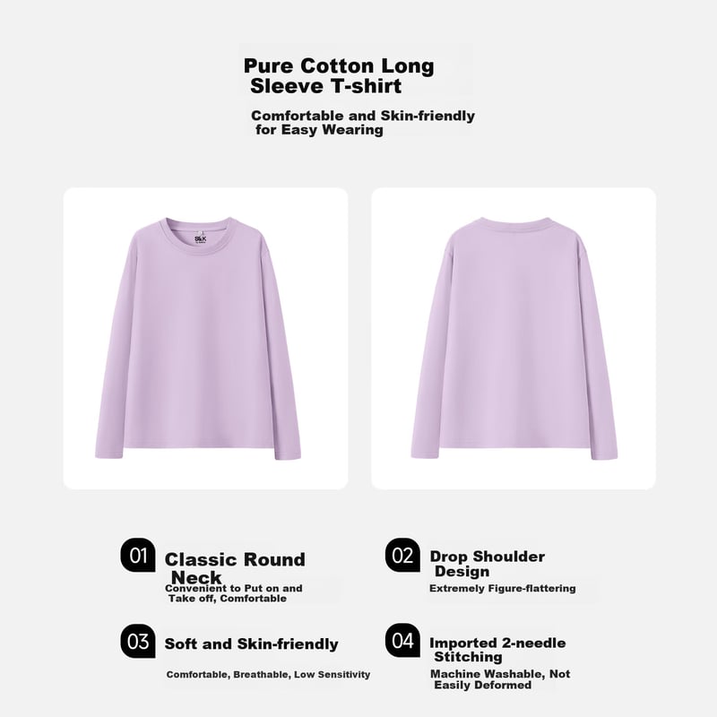 Baleno Pure Cotton Slimming Long-Sleeve T-Shirt