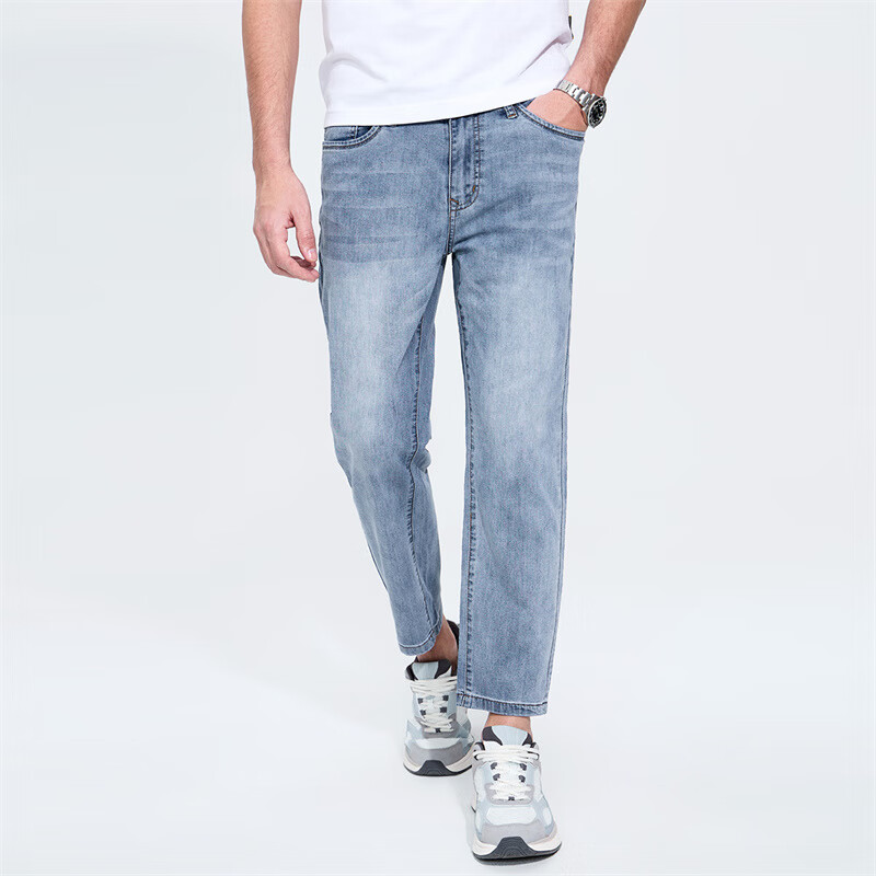 DANCING WOLVES Slim-Fit Stretch Cropped Denim