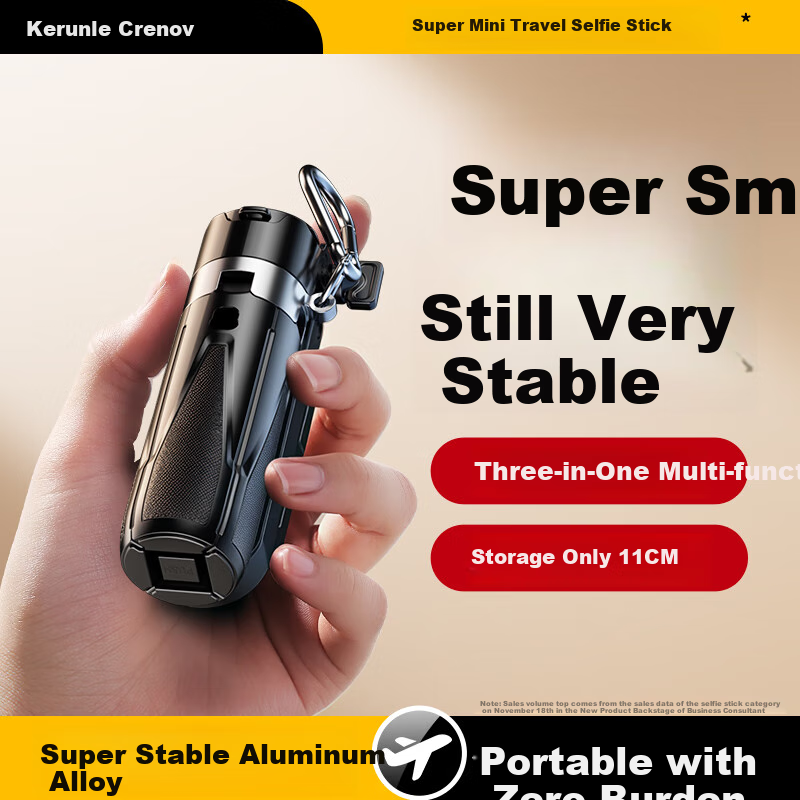 Kerunle Travel Tripod - Ultra-Mini Selfie Stick 2025