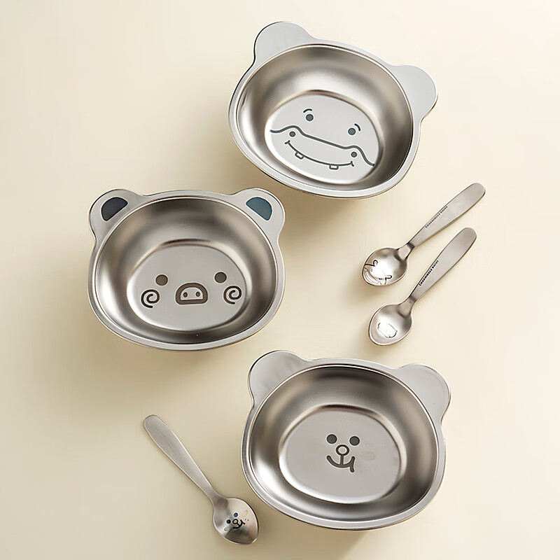 Onlycook 304 Stainless Steel Baby Food Bowl - Little Pig