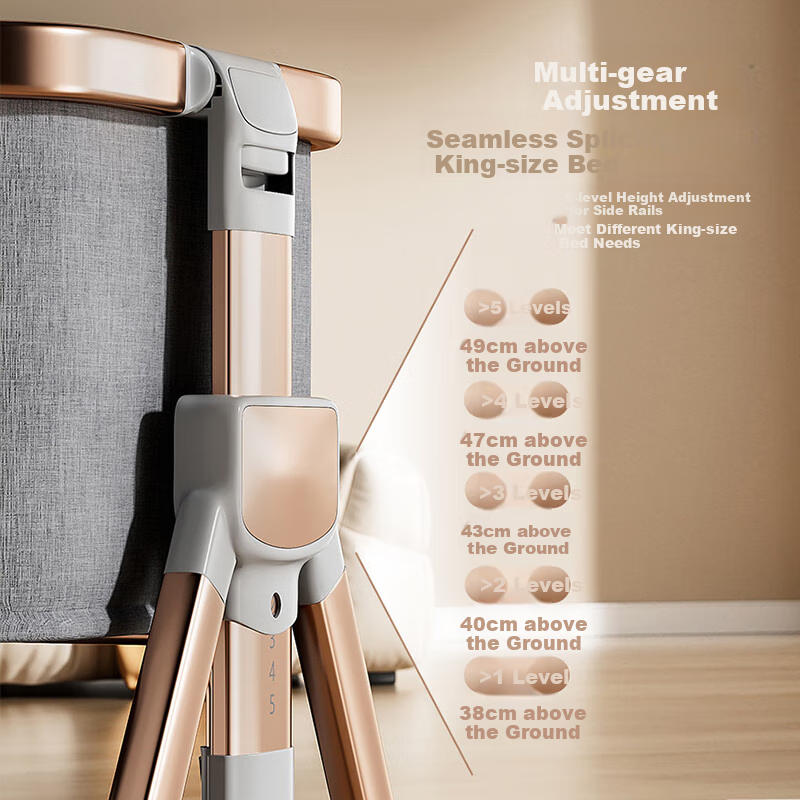 ANGI BABY Multifunctional Folding Crib - Deluxe Gold Set