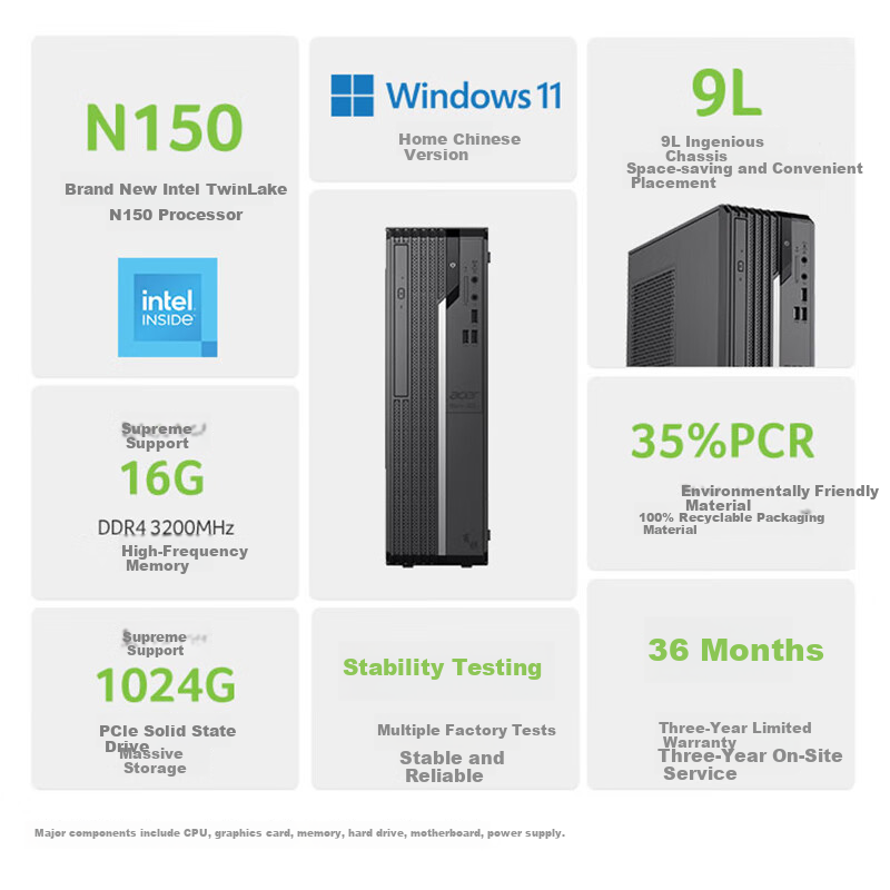 Acer X2270 2025 Desktop with 24.5" Monitor