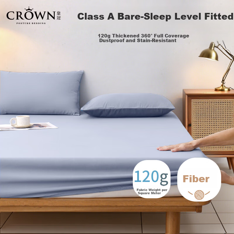 CROWN Fitted Sheet - 1.5m x 2m Starry Sea Blue Mattress Cover