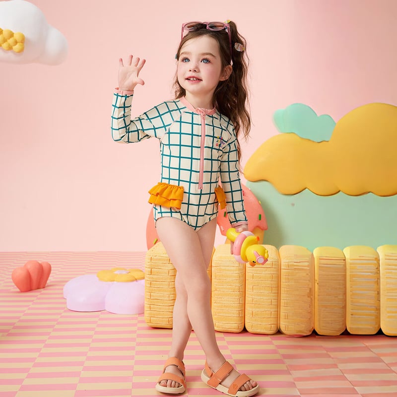 ASK JUNIOR Girls' Summer Sun Protection One-Piece Swimsuit