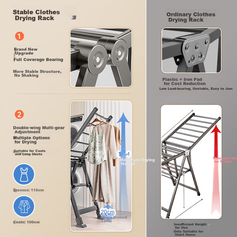 Wenna Wing-Shaped Floor Drying Rack