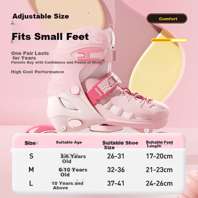 SWAY Inline Skates for Kids and Adults - Adjustable Roller Skates with Helmet
