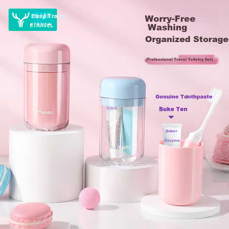 Etravel 3-in-1 Travel Toothbrush & Toothpaste Cup Set
