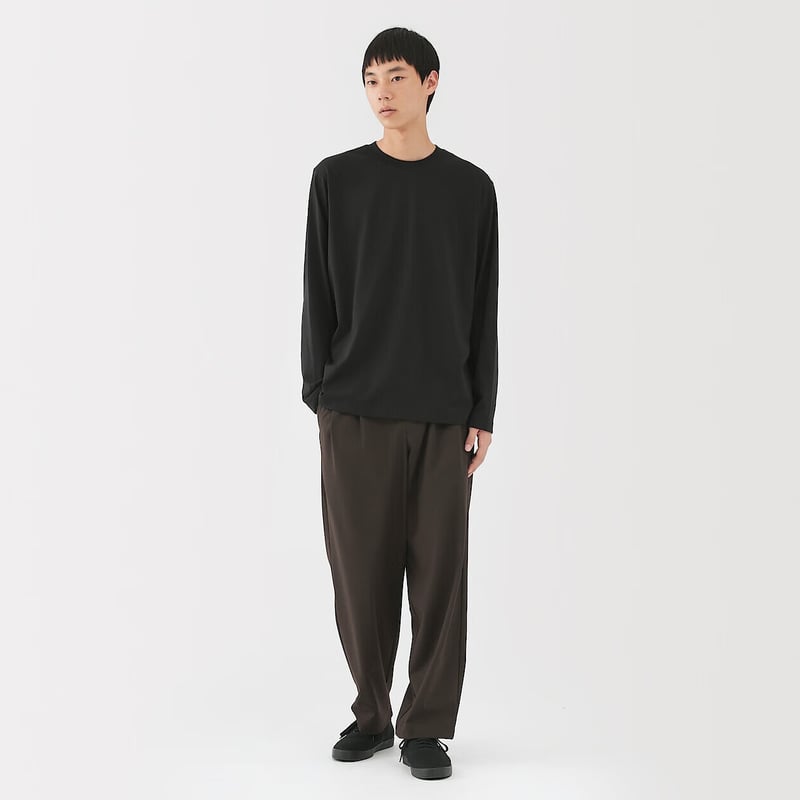 MUJI Men's Plain Knit Long Sleeve T-Shirt